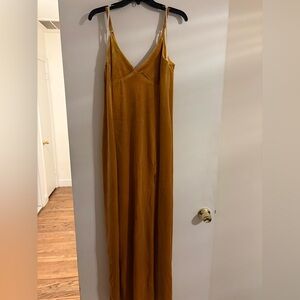 Lulus Velvet Mustard Dress